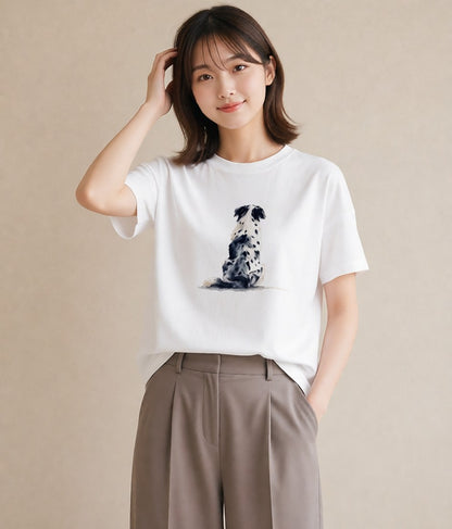 プリントTシャツ レディース 子犬 犬 いぬ イラスト 普段使い 母の日 ビーチ 白T YMAZO