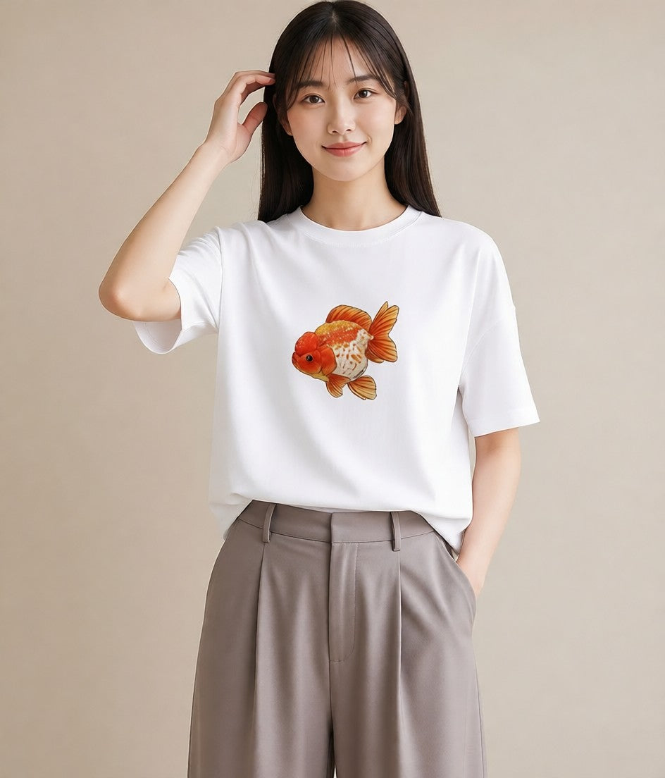 グラフィックTシャツ レディース たい焼き 食べ物 フード イラスト 淡色 普段着 週末コーデ 白T YMAZO