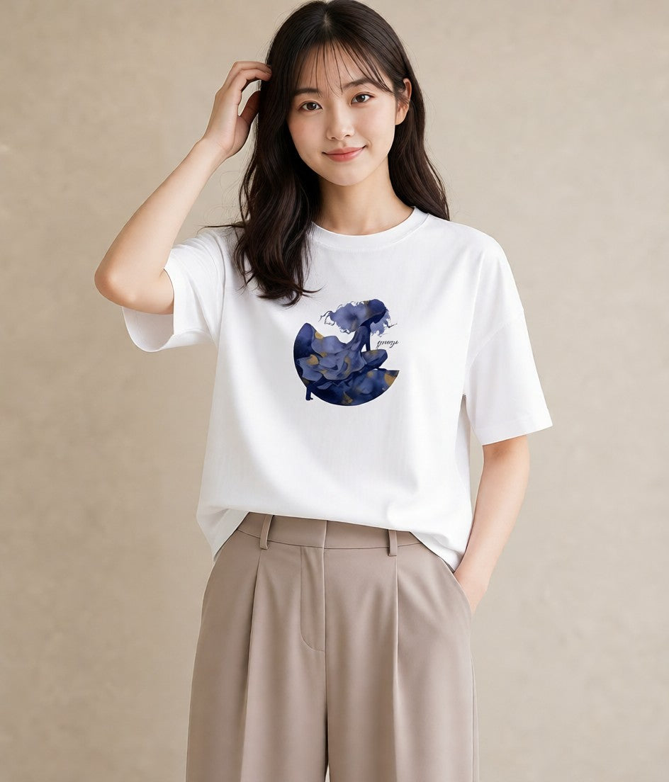 Tシャツ レディース 射手座 星空 宇宙 イラスト ゆるコーデ お揃い 親子 白T YMAZO