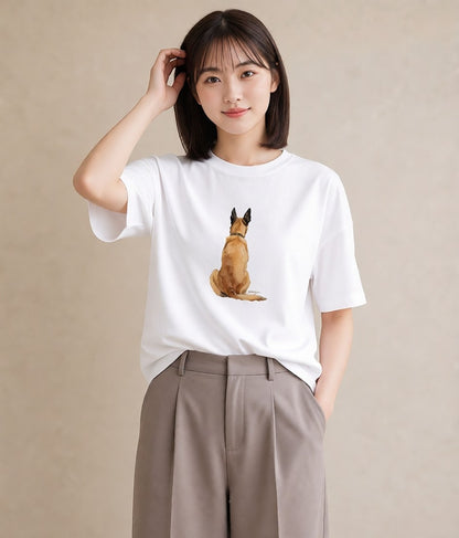 Tシャツ レディース ジャーマンシェパード 犬 いぬ イラスト 個性的 姉妹 送別ギフト 白T YMAZO