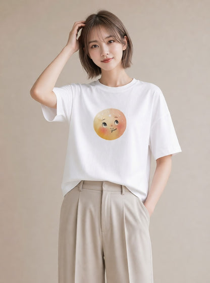 プリントTシャツ レディース 太陽 星空 宇宙 イラスト モード レイヤード 友達ギフト 白T YMAZO