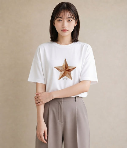 デザインTシャツ レディース 射手座 星空 宇宙 イラスト 可愛い 姉妹 送別ギフト 白T YMAZO