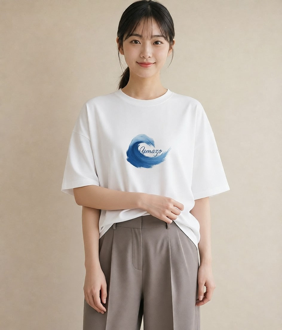 半袖Tシャツ レディース 波 星空 宇宙 イラスト ボタニカル おしゃれギフト 社会人 白T YMAZO