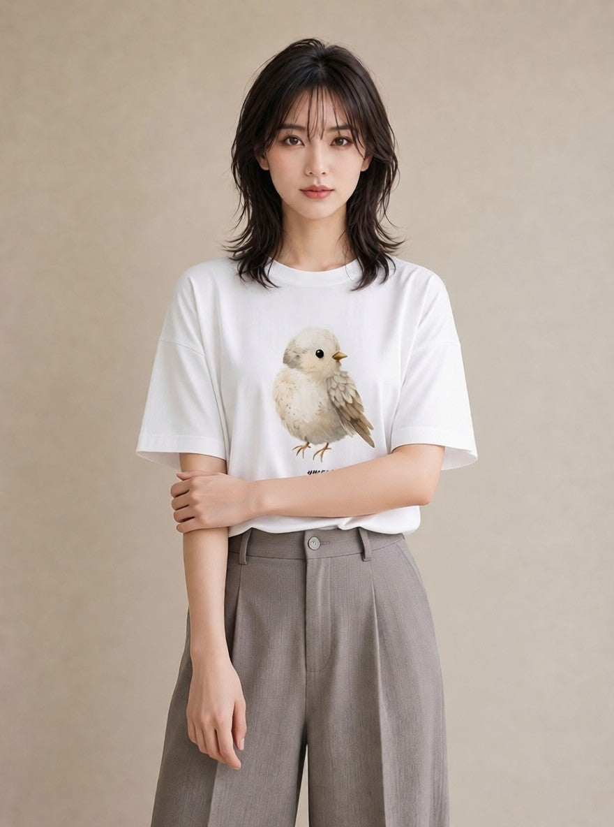 グラフィックTシャツ レディース マメルリハ ペット 動物 イラスト 手描き風 姉妹 送別ギフト 白T YMAZO