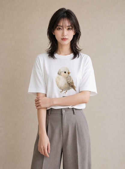 グラフィックTシャツ レディース マメルリハ ペット 動物 イラスト 手描き風 姉妹 送別ギフト 白T YMAZO