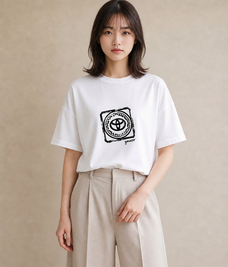 Tシャツ レディース 旅 トラベル スタンプ イラスト ラフカジュアル 20代 カジュアルコーデ 白T YMAZO