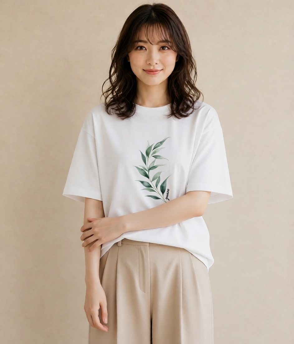 半袖Tシャツ レディース すずらん 花 花柄 イラスト モード ホワイトデー 春服 白T