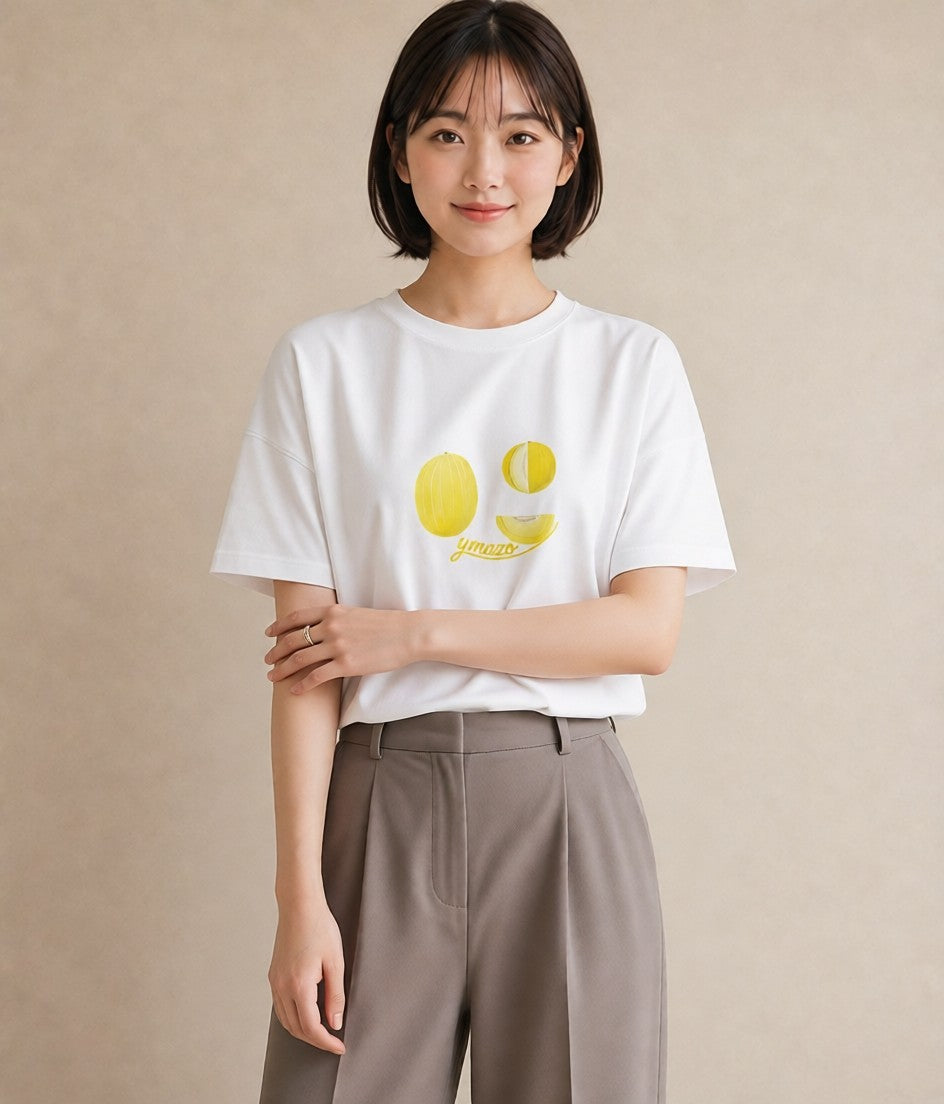 半袖Tシャツ レディース アボカド 食べ物 フード イラスト 淡色 カフェ巡り 女子会 白T YMAZO