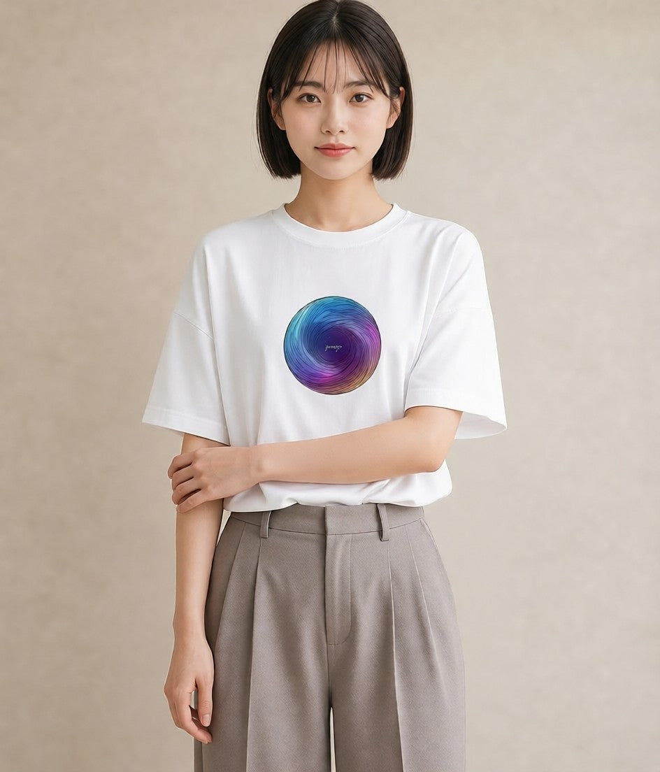 グラフィックTシャツ レディース プラネット 星空 宇宙 イラスト ニュアンス 母娘コーデ 自分用 白T YMAZO