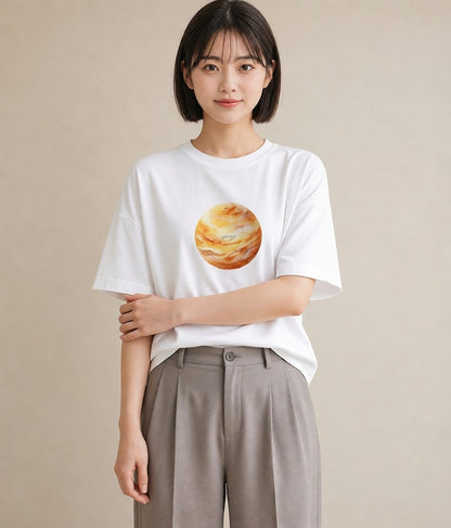 Tシャツ レディース 蠍座 星空 宇宙 イラスト ラフ 旅行用 海 白T YMAZO