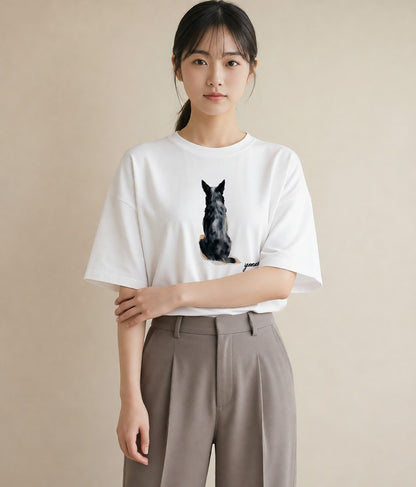 グラフィックTシャツ レディース アビシニアン 猫 ねこ イラスト ポップ 敬老の日 ホワイトデー 白T YMAZO