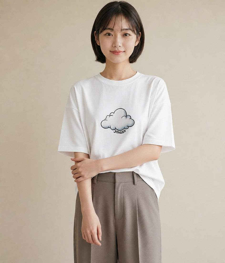 グラフィックTシャツ レディース 空 星空 宇宙 イラスト フェミニン 女子会 お揃い 白T YMAZO