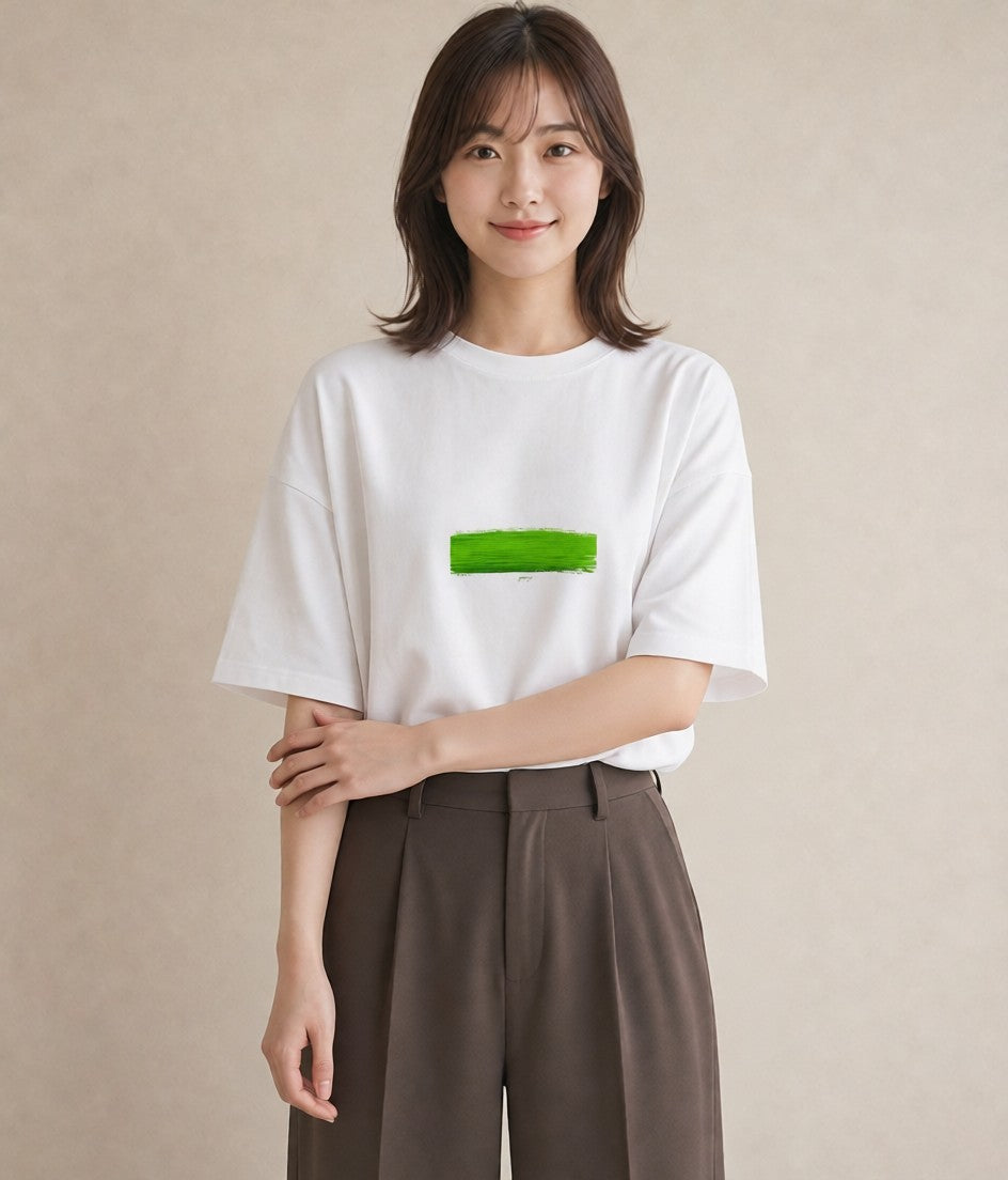 半袖Tシャツ レディース 芝生 植物 ボタニカル イラスト 上品 旅行用 海 白T YMAZO