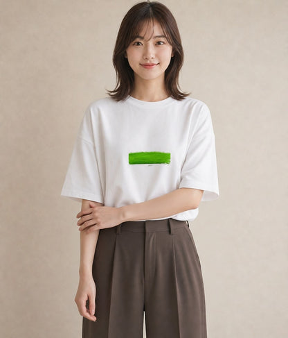 半袖Tシャツ レディース 芝生 植物 ボタニカル イラスト 上品 旅行用 海 白T YMAZO
