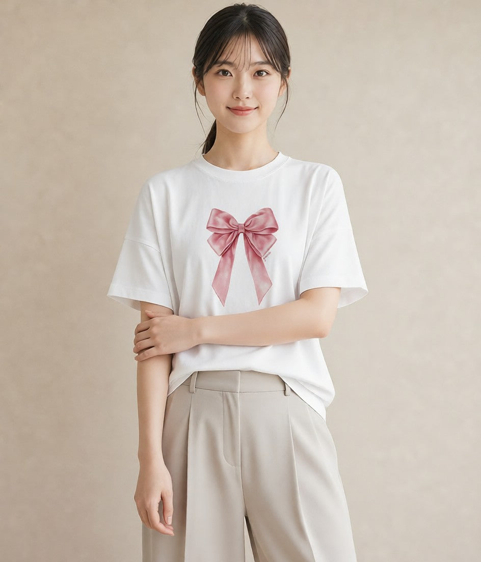 グラフィックTシャツ レディース バレエシューズ バレエ トウシューズ ナチュラル アンティーク イラスト ミニマル デート 帰省 白T YMAZO