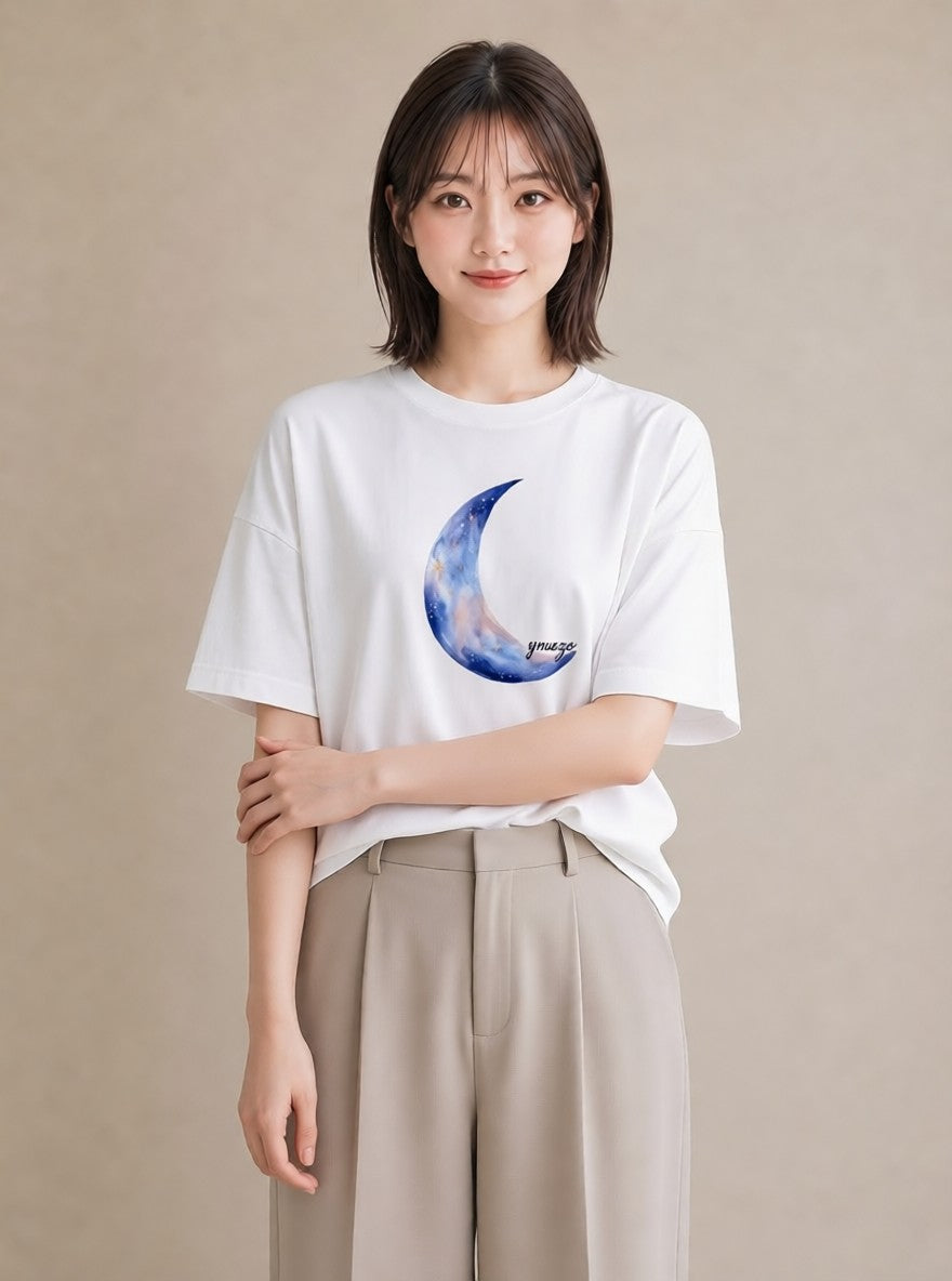 グラフィックTシャツ レディース 射手座 星空 宇宙 イラスト きれいめ 秋コーデ おしゃれギフト 白T YMAZO