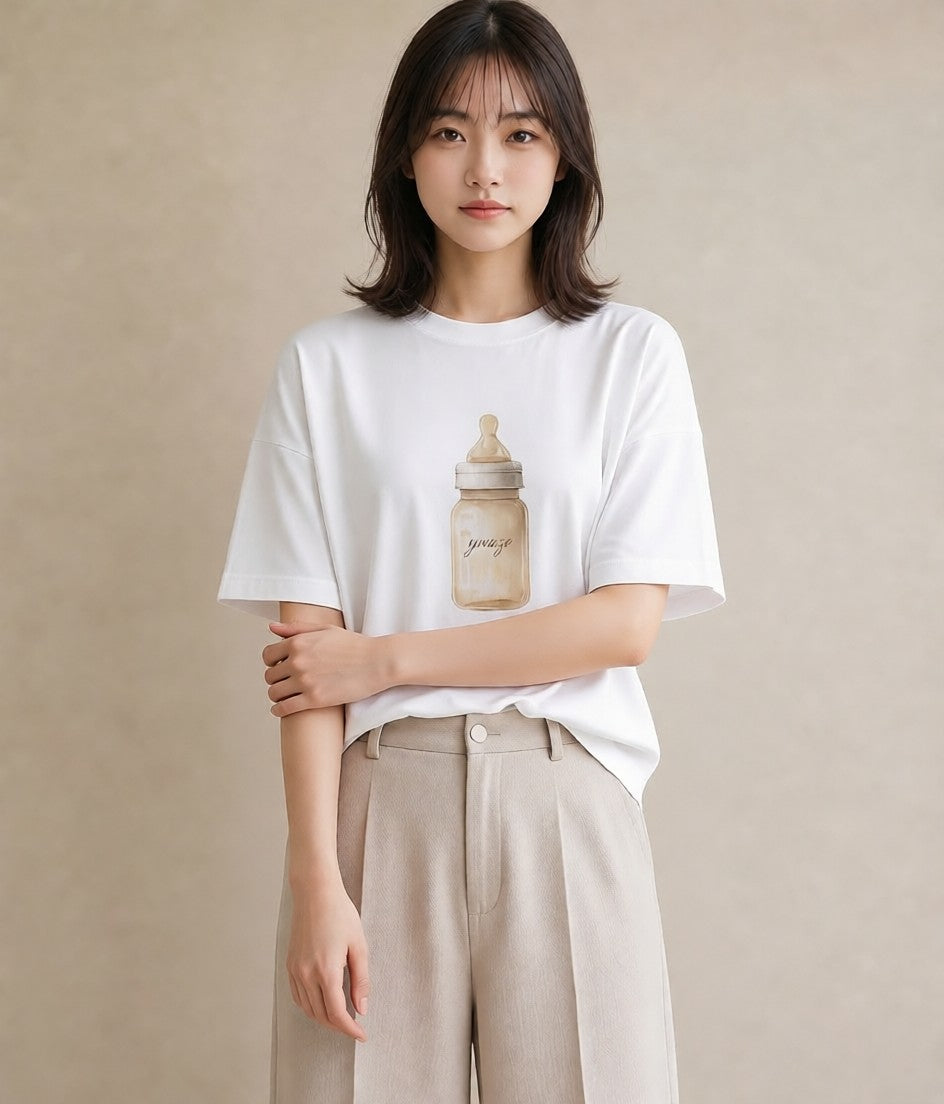 デザインTシャツ レディース クリームソーダ 食べ物 フード イラスト ゆるコーデ 自分用 ルームウェア 白T YMAZO