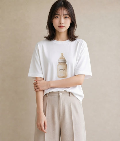 デザインTシャツ レディース クリームソーダ 食べ物 フード イラスト ゆるコーデ 自分用 ルームウェア 白T YMAZO