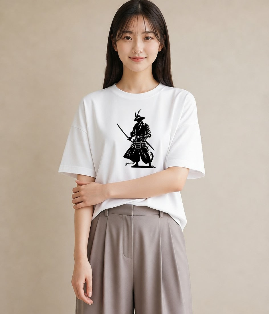 プリントTシャツ レディース 扇子 そよ風 ナチュラル アンティーク イラスト ミニマル ママ カフェ服 白T YMAZO