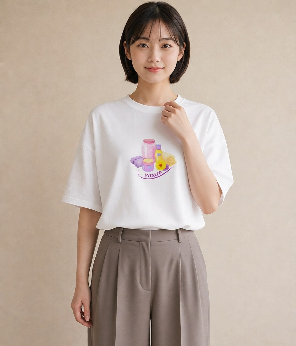 プリントTシャツ レディース はちみつ 食べ物 フード イラスト ヴィンテージ風 ルームウェア ギフト 白T YMAZO