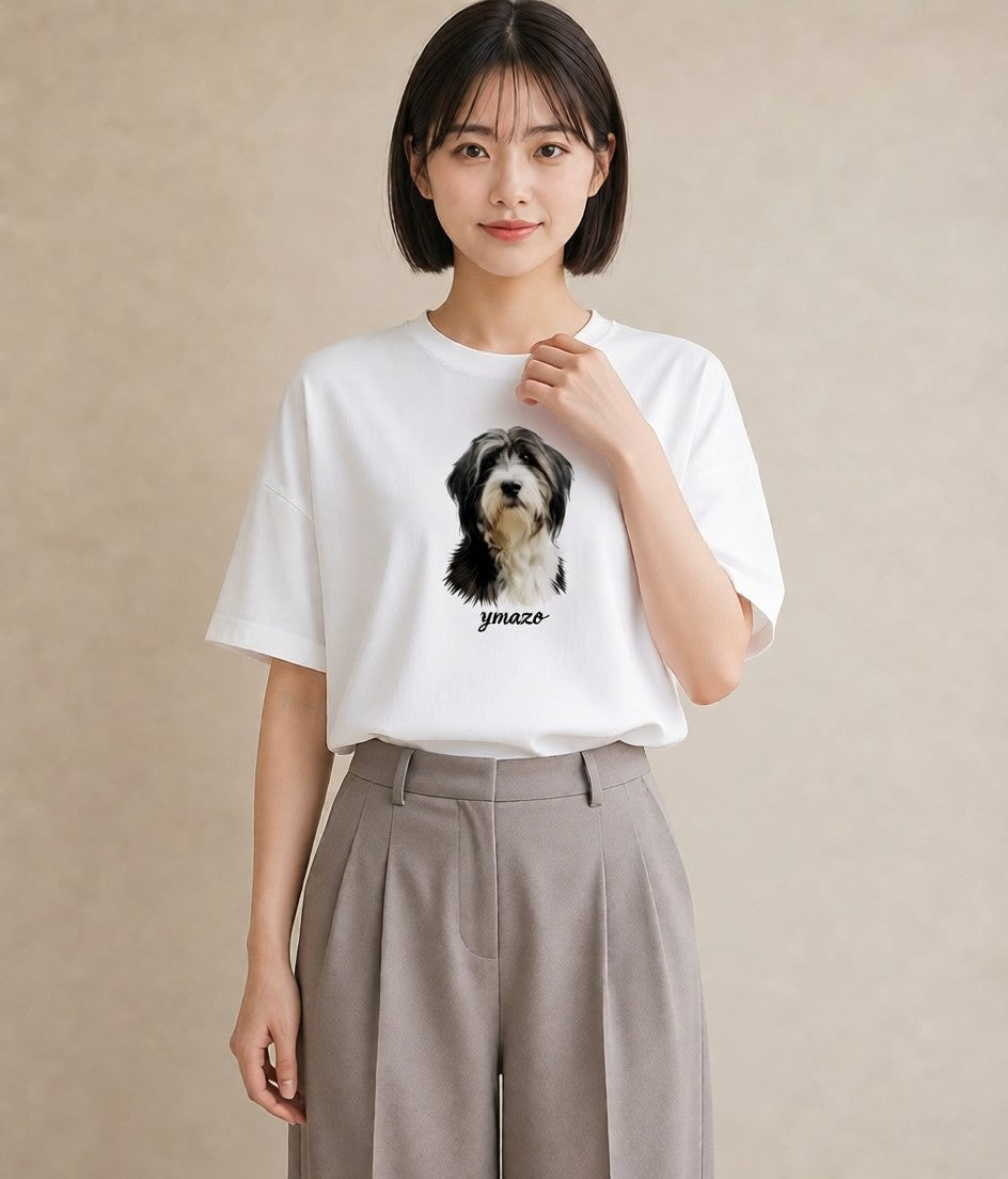 グラフィックTシャツ レディース ミックス犬 犬 いぬ イラスト カフェコーデ 女子会 お揃い 白T YMAZO