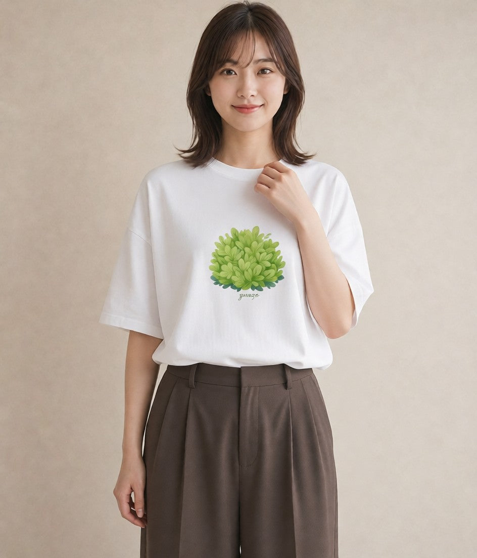 デザインTシャツ レディース つる 植物 ボタニカル イラスト 抜け感 姉妹 送別ギフト 白T YMAZO