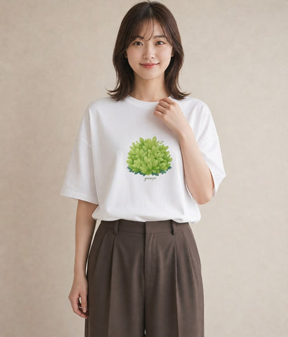 デザインTシャツ レディース つる 植物 ボタニカル イラスト 抜け感 姉妹 送別ギフト 白T YMAZO