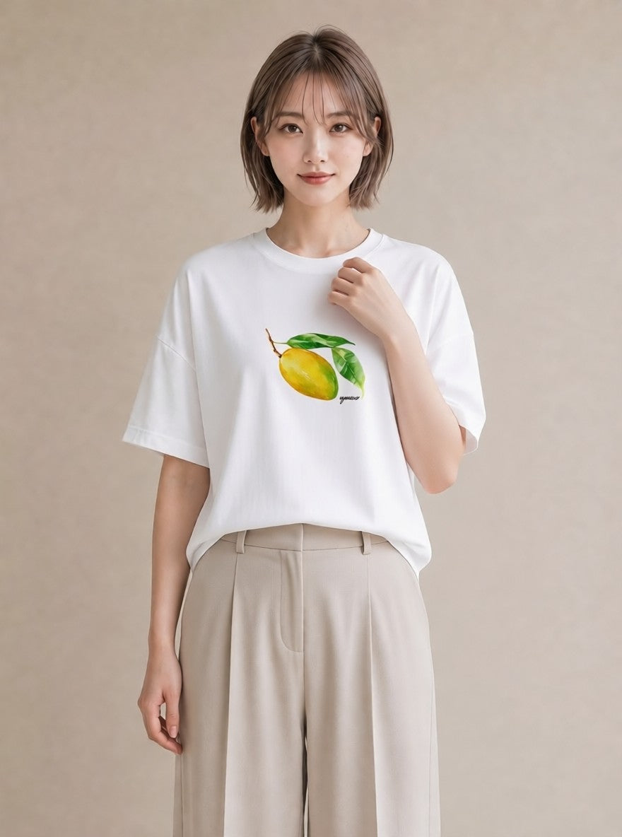 グラフィックTシャツ レディース バナナ 食べ物 フード イラスト ガーリー 秋コーデ おしゃれギフト 白T YMAZO