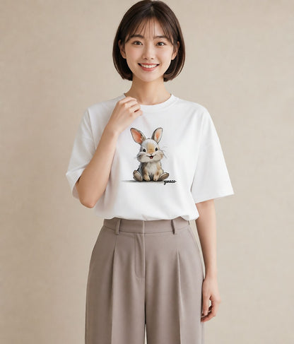 プリントTシャツ レディース ネザーランドドワーフ ペット 動物 イラスト モード 秋コーデ おしゃれギフト 白T YMAZO