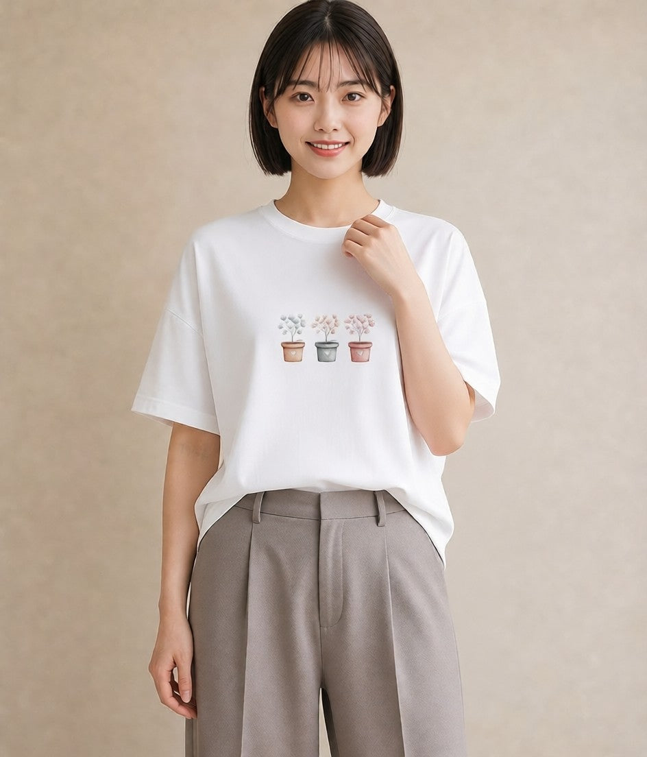 半袖Tシャツ レディース 夕暮れ バルコニー 夕焼け ナチュラル アンティーク イラスト ガーリー 女子会 お揃い 白T YMAZO