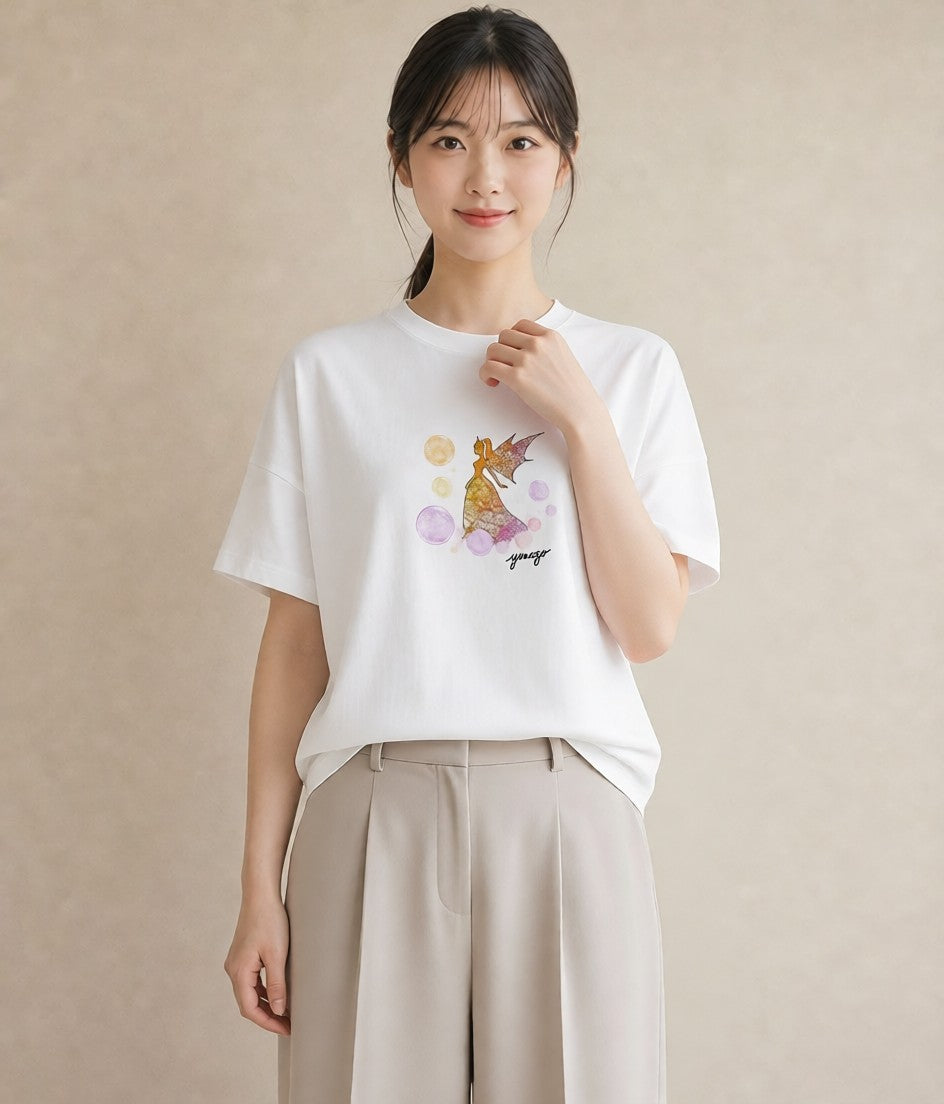 プリントTシャツ レディース 天秤座 星空 宇宙 イラスト カジュアル 友達ギフト 部屋着 白T YMAZO