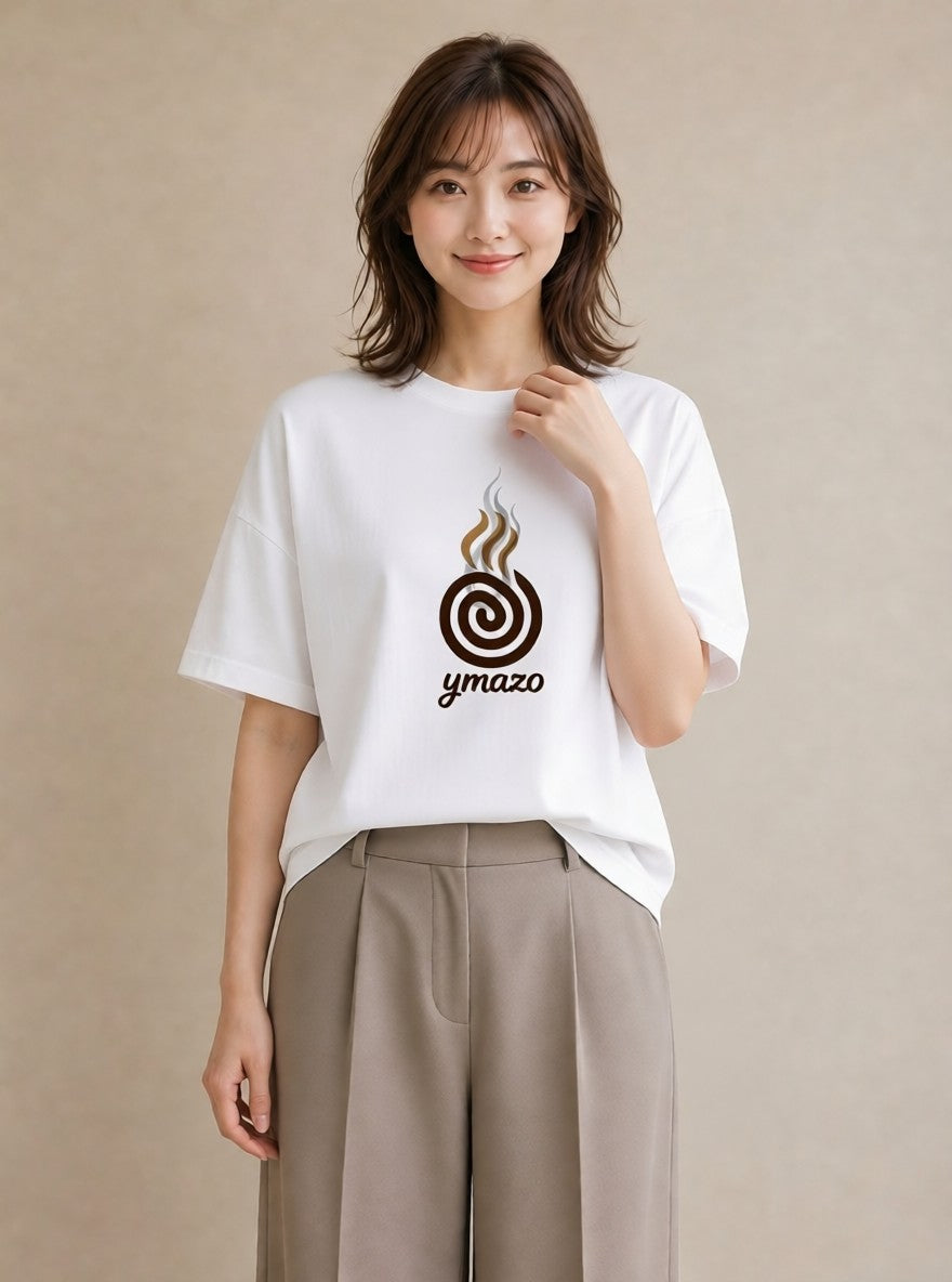 デザインTシャツ レディース カフェ カフェロゴ ロゴ イラスト 可愛い 敬老の日 ホワイトデー 白T YMAZO