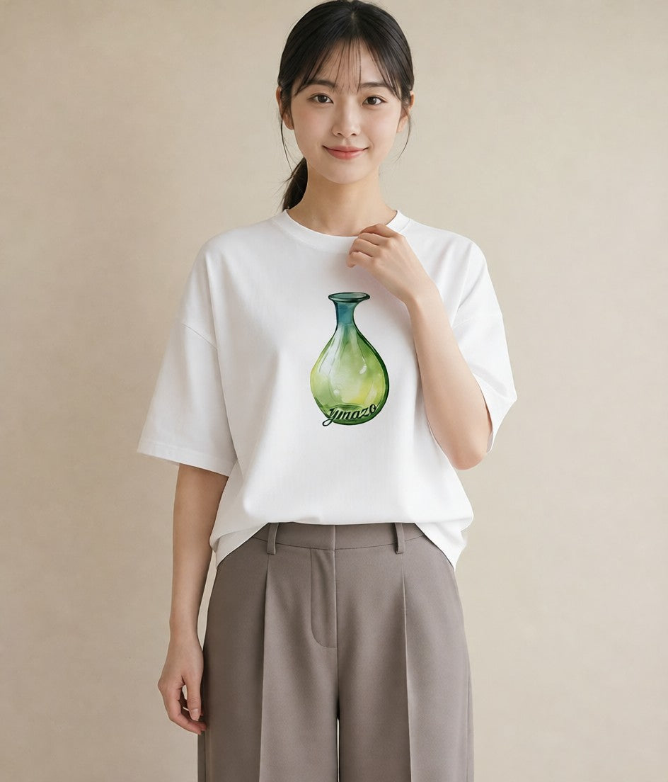 グラフィックTシャツ レディース ミルク 食べ物 フード イラスト シック 在宅 公園 白T YMAZO