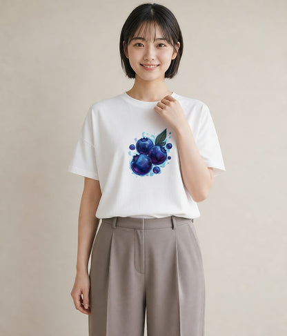 デザインTシャツ レディース 木の実 植物 ボタニカル イラスト シック クリスマス 旅行 白T YMAZO