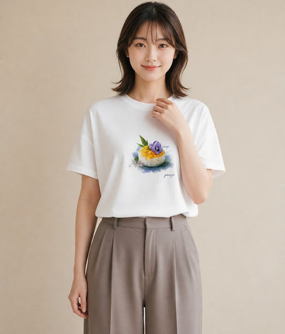 プリントTシャツ レディース お寿司 食べ物 フード イラスト 抜け感 旅行用 海 白T YMAZO