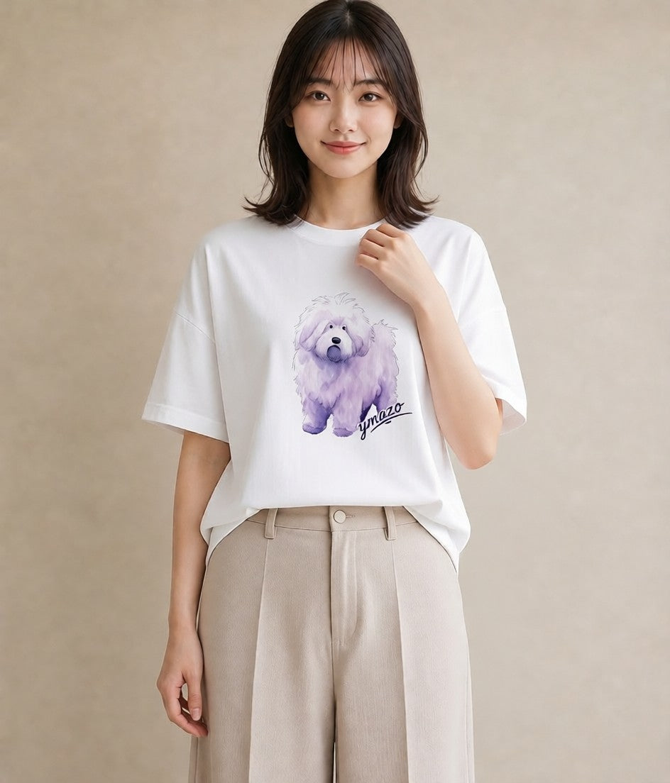 プリントTシャツ レディース アルパカ 動物 アニマル イラスト 北欧風 お出かけ 普段着 白T YMAZO