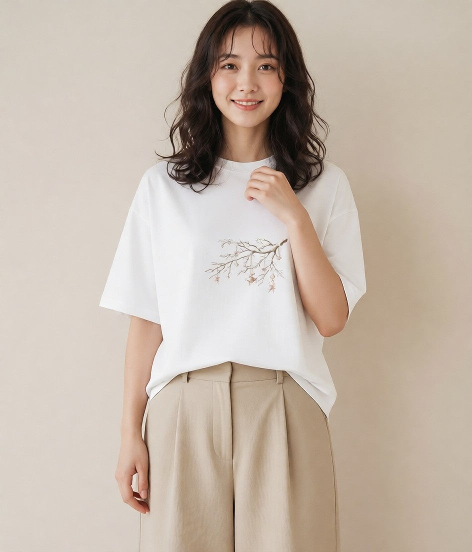 プリントTシャツ レディース 風鈴 ガラス 夏 ナチュラル アンティーク イラスト ボタニカル 週末コーデ 敬老の日 白T YMAZO