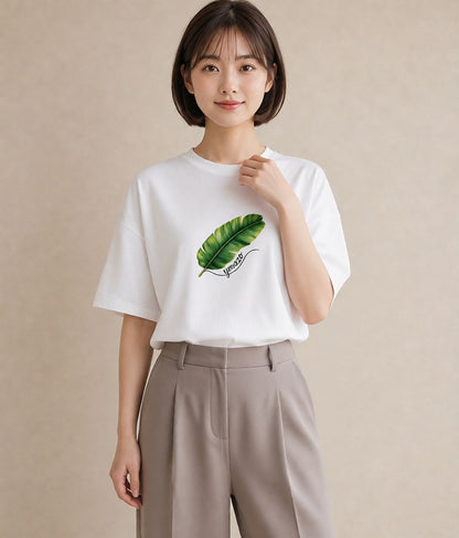 グラフィックTシャツ レディース モンステラ 植物 ボタニカル イラスト ゆるコーデ 旅行 母娘コーデ 白T YMAZO