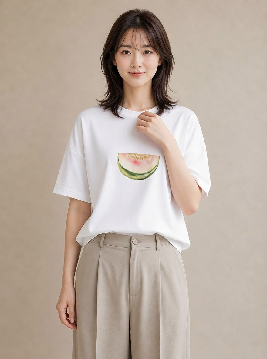 Tシャツ レディース アボカド 食べ物 フード イラスト きれいめ ギフト 母の日 白T YMAZO