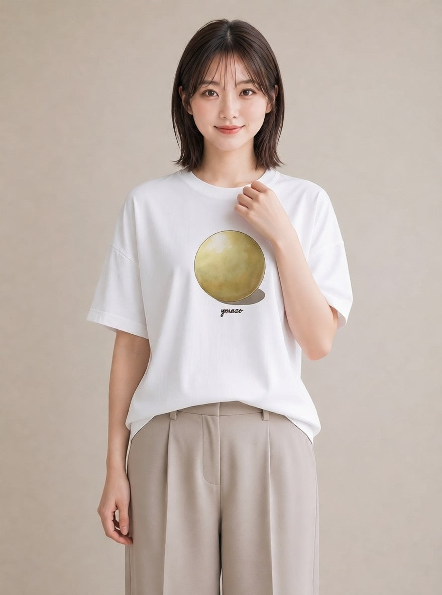 Tシャツ レディース パールピアス アクセサリー ナチュラル アンティーク イラスト 普段使い 部屋着 女性向けギフト 白T YMAZO