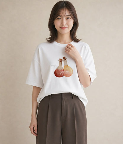 プリントTシャツ レディース はちみつ 食べ物 フード イラスト フェミニン 女性向けギフト 散歩 白T YMAZO