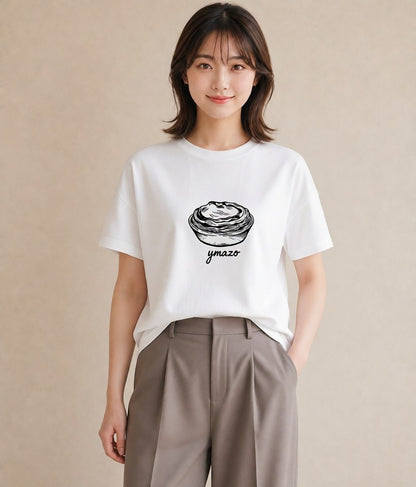 Tシャツ レディース パールピアス アクセサリー ナチュラル アンティーク イラスト ヴィンテージ風 春コーデ 姉妹 白T YMAZO