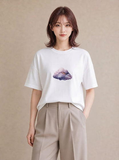 Tシャツ レディース 天秤座 星空 宇宙 イラスト お洒落 レイヤード 友達ギフト 白T YMAZO