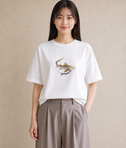 半袖Tシャツ レディース グッピー ペット 動物 イラスト シンプル クリスマス 旅行 白T YMAZO