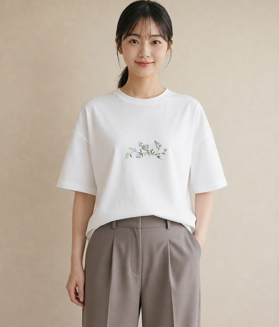 半袖Tシャツ レディース 夕暮れ バルコニー 夕焼け ナチュラル アンティーク イラスト ガーリー ギフト 母の日 白T YMAZO