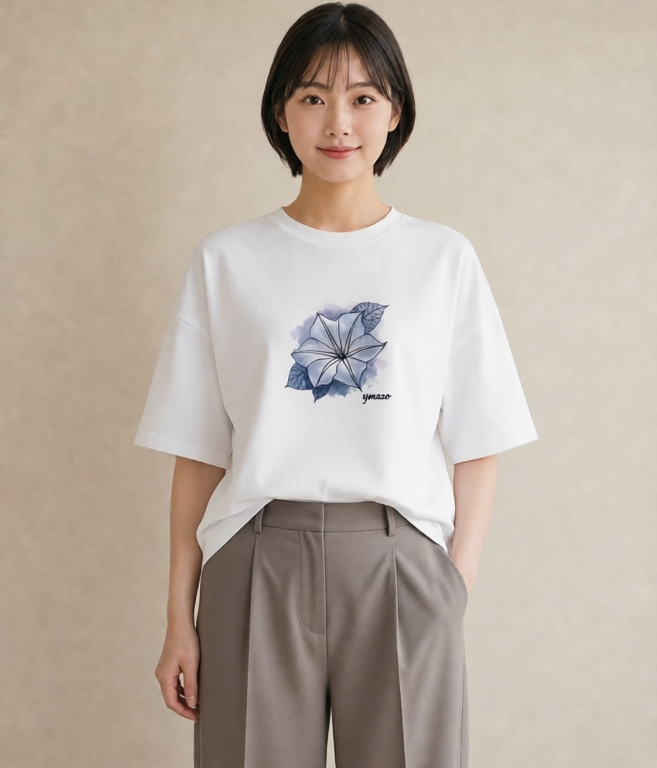 プリントTシャツ レディース ゆり 百合 花 花柄 イラスト ヴィンテージ風 女子会 お揃い 白T