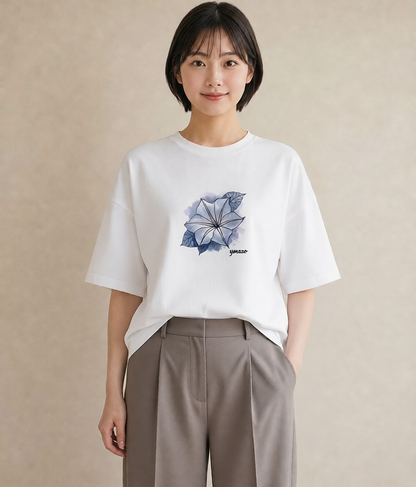 プリントTシャツ レディース ゆり 百合 花 花柄 イラスト ヴィンテージ風 女子会 お揃い 白T
