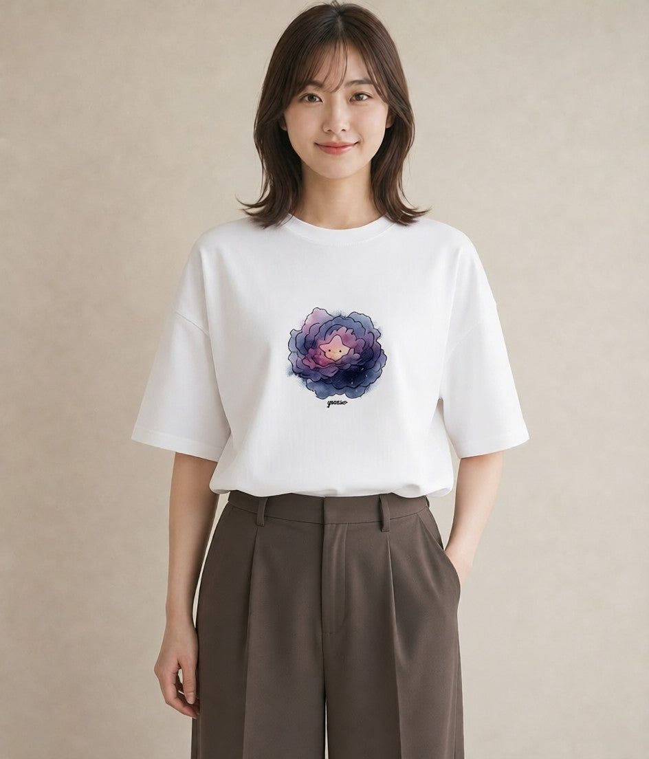 半袖Tシャツ レディース 射手座 星空 宇宙 イラスト 上品 送別ギフト 通勤 白T YMAZO
