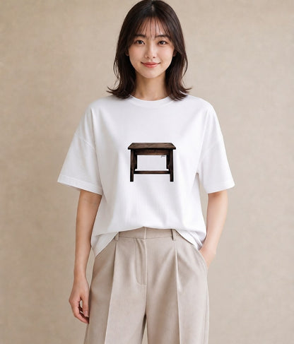 プリントTシャツ レディース 雨上がりのベンチ ベンチ ナチュラル アンティーク イラスト ゆるかわ 春コーデ 姉妹 白T YMAZO