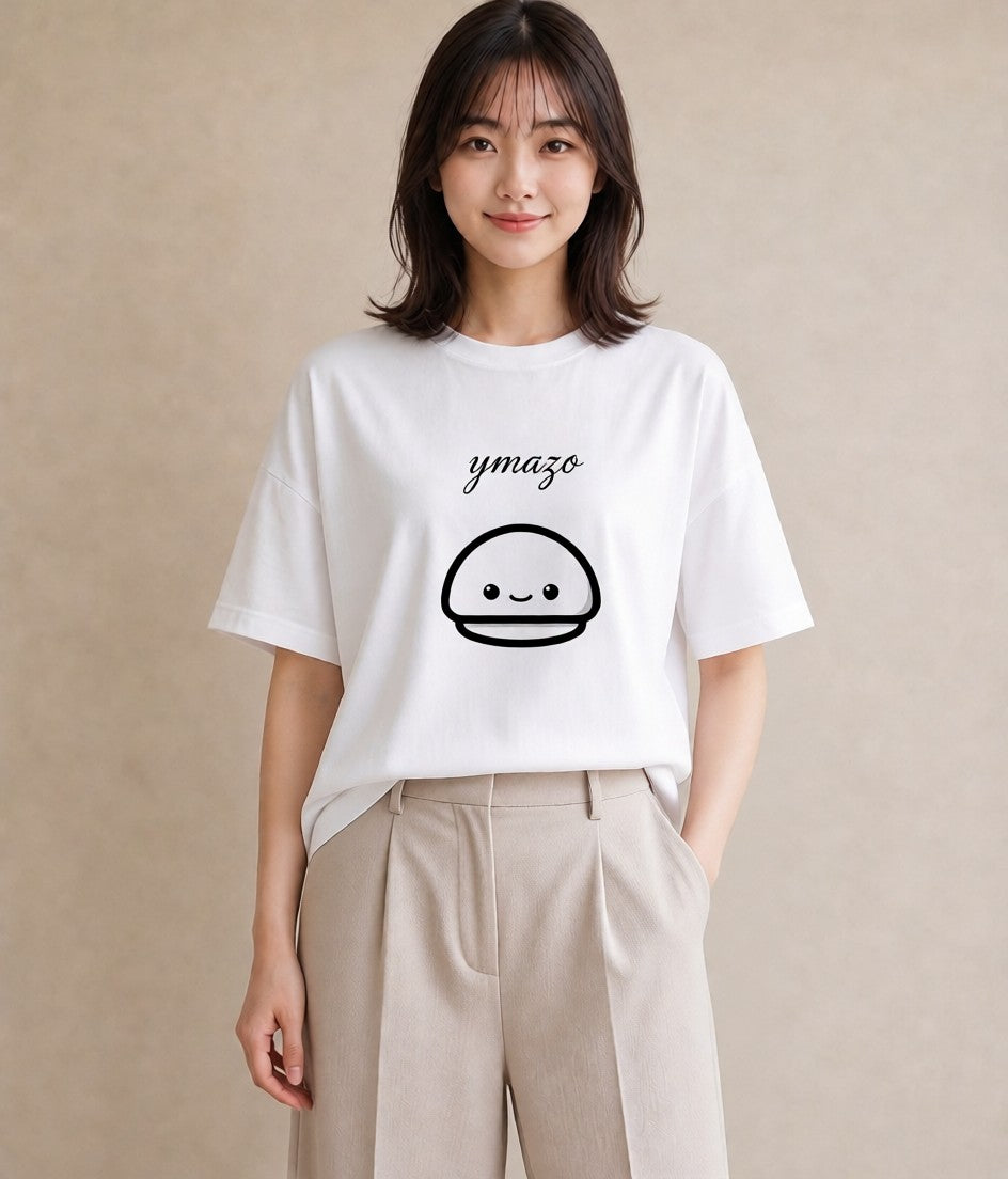 デザインTシャツ レディース パールピアス アクセサリー ナチュラル アンティーク イラスト 手描き風 部屋着 女性向けギフト 白T YMAZO